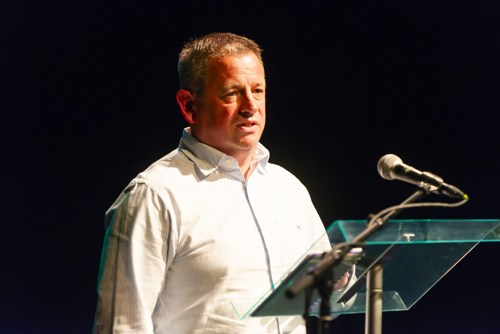 Tony O'Reilly speaking at the event